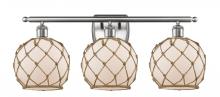 Innovations Lighting 516-3W-SN-G121-8RB - Farmhouse Rope - 3 Light - 28 inch - Brushed Satin Nickel - Bath Vanity Light