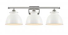 Innovations Lighting 516-3W-SN-M14-W - Adirondack - 3 Light - 28 inch - Brushed Satin Nickel - Bath Vanity Light