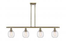  516-4I-AB-G1013-LED - Belfast - 4 Light - 48 inch - Antique Brass - Cord hung - Island Light