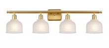 Innovations Lighting 516-4W-SG-G411 - Dayton - 4 Light - 36 inch - Satin Gold - Bath Vanity Light