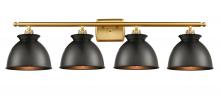  516-4W-SG-M14-BK - Adirondack - 4 Light - 38 inch - Satin Gold - Bath Vanity Light