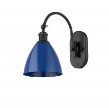 Innovations Lighting 518-1W-BK-MBD-75-BL - Plymouth - 1 Light - 8 inch - Matte Black - Sconce