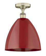 Innovations Lighting 616-1F-AB-MBD-12-RD - Plymouth - 1 Light - 12 inch - Antique Brass - Semi-Flush Mount