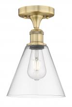 Innovations Lighting 616-1F-BB-GBC-82 - Berkshire - 1 Light - 8 inch - Brushed Brass - Semi-Flush Mount