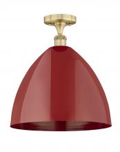 Innovations Lighting 616-1F-BB-MBD-16-RD - Plymouth - 1 Light - 16 inch - Brushed Brass - Semi-Flush Mount