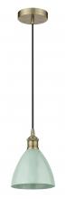 Innovations Lighting 616-1P-AB-MBD-75-SF - Plymouth - 1 Light - 8 inch - Antique Brass - Cord hung - Mini Pendant