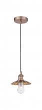 Innovations Lighting 616-1P-AC-M17-AC - Scallop - 1 Light - 8 inch - Antique Copper - Cord Hung - Mini Pendant