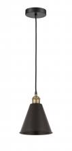  616-1P-BAB-MBC-8-BK - Berkshire - 1 Light - 8 inch - Black Antique Brass - Cord hung - Mini Pendant