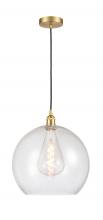 Innovations Lighting 616-1P-SG-G124-14 - Athens - 1 Light - 14 inch - Satin Gold - Cord hung - Pendant