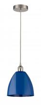 Innovations Lighting 616-1P-SN-MBD-9-BL-LED - Plymouth - 1 Light - 9 inch - Brushed Satin Nickel - Cord hung - Mini Pendant