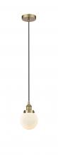 Innovations Lighting 616-1PH-AB-G201-6 - Beacon - 1 Light - 6 inch - Antique Brass - Cord hung - Mini Pendant