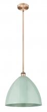  616-1S-AC-MBD-16-SF - Plymouth - 1 Light - 16 inch - Antique Copper - Cord hung - Mini Pendant