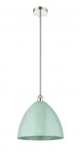  616-1S-PN-MBD-16-SF - Plymouth - 1 Light - 16 inch - Polished Nickel - Cord hung - Mini Pendant