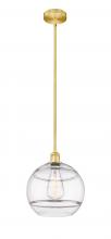  616-1S-SG-G556-12CL - Rochester - 1 Light - 12 inch - Satin Gold - Cord hung - Mini Pendant