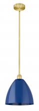 Innovations Lighting 616-1S-SG-MBD-12-BL - Plymouth - 1 Light - 12 inch - Satin Gold - Cord hung - Mini Pendant