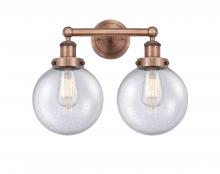 Innovations Lighting 616-2W-AC-G204-8 - Beacon - 2 Light - 17 inch - Antique Copper - Bath Vanity Light