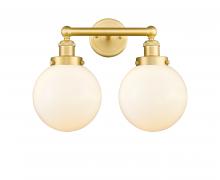 Innovations Lighting 616-2W-SG-G201-8 - Beacon - 2 Light - 17 inch - Satin Gold - Bath Vanity Light