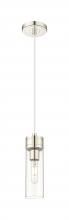  617-1P-PN-G617-8CL - Boreas - 1 Light - 3 inch - Polished Nickel - Cord Hung - Mini Pendant