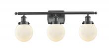  916-3W-BK-G201-6-LED - Beacon - 3 Light - 26 inch - Matte Black - Bath Vanity Light