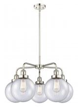 Innovations Lighting 916-5CR-PN-G204-8 - Beacon - 5 Light - 27 inch - Polished Nickel - Chandelier