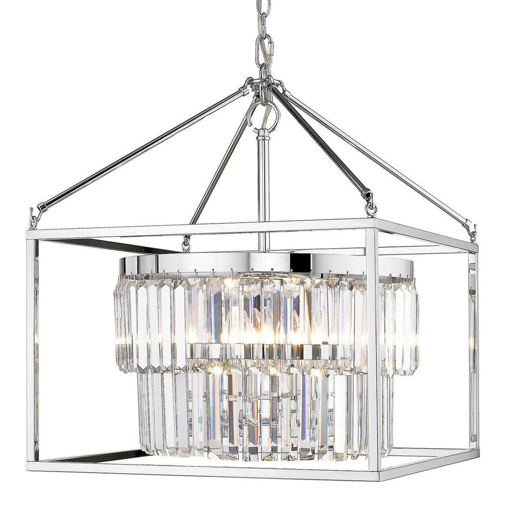 Paris 5 Light Pendant (with chrome outer cage)