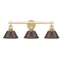 Golden 3306-BA3 BCB-RBZ - Orwell BCB 3 Light Bath Vanity in Brushed Champagne Bronze with Rubbed Bronze shades