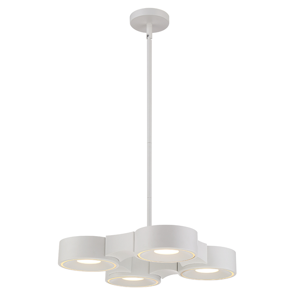 STAVRO,4LT LED PENDANT,WHITE