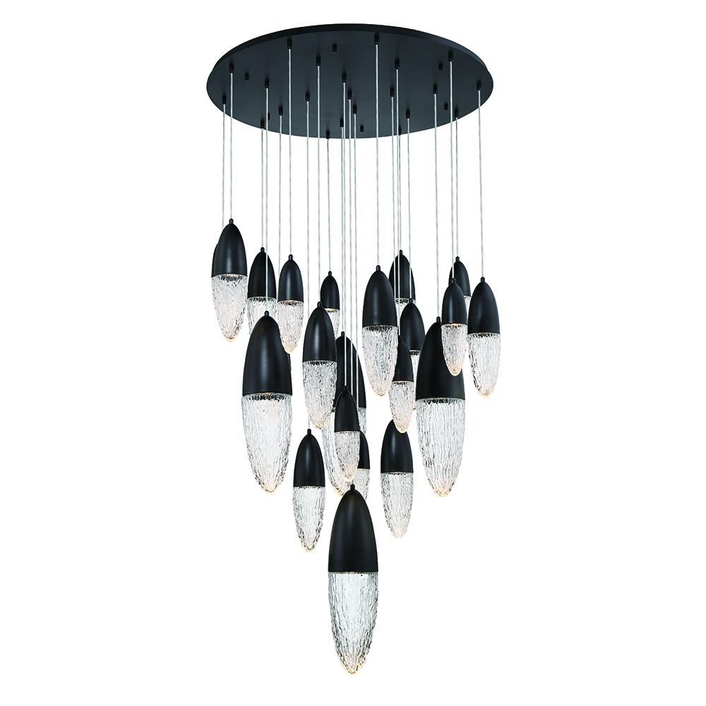 Ecrou 22 Light Chandelier in Black