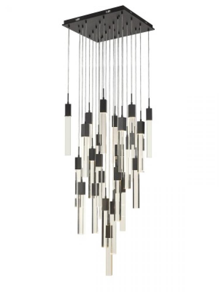 The Original Glacier Avenue Collection Dark Bronze 25 Light Pendant Fixture with Clear Crystal