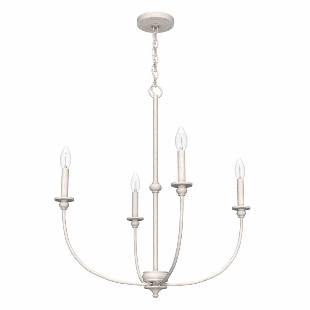 Hunter Southcrest Distressed White 4 Light Chandelier Ceiling Light Fixture