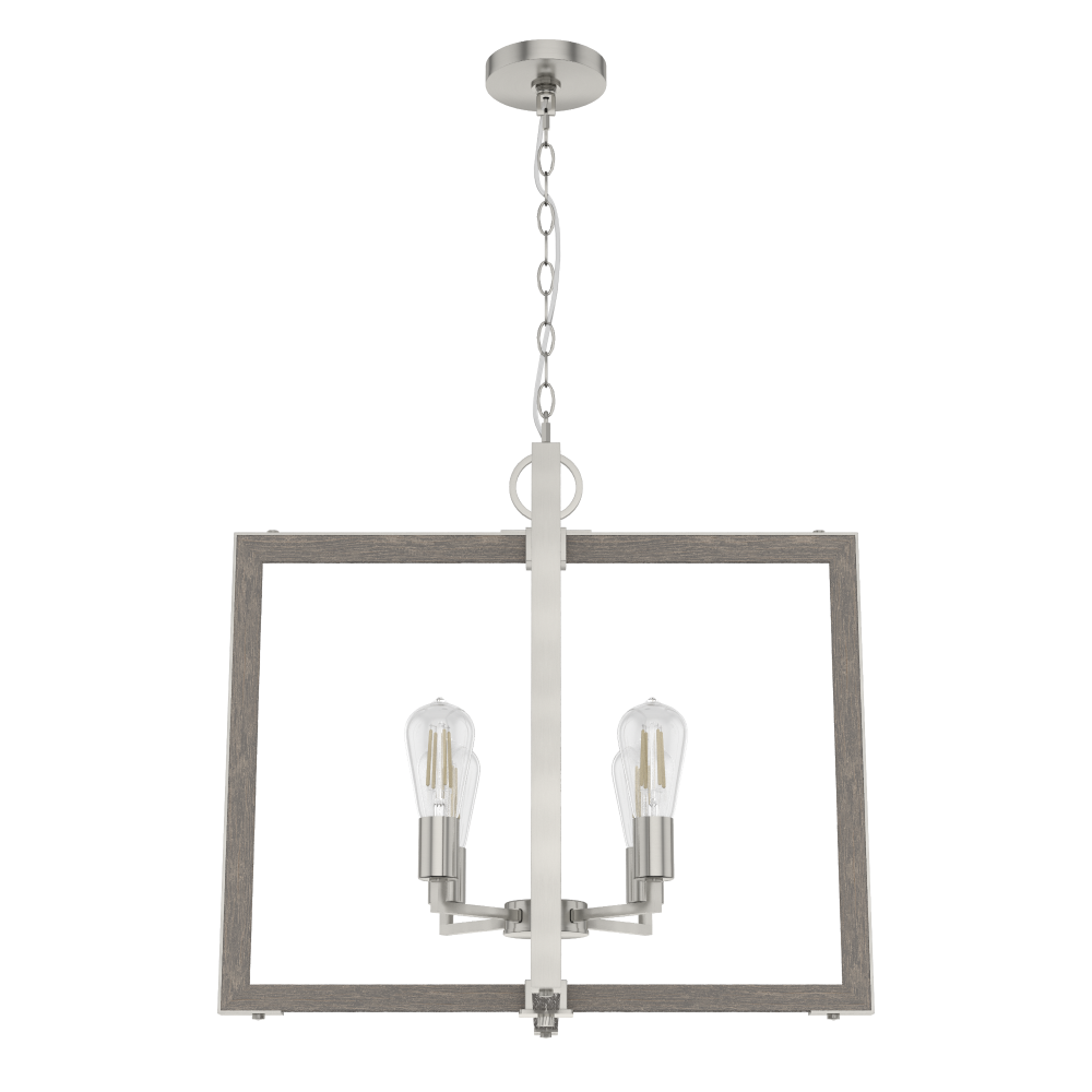 Hunter Woodburn Brushed Nickel 4 Light Pendant Ceiling Light Fixture