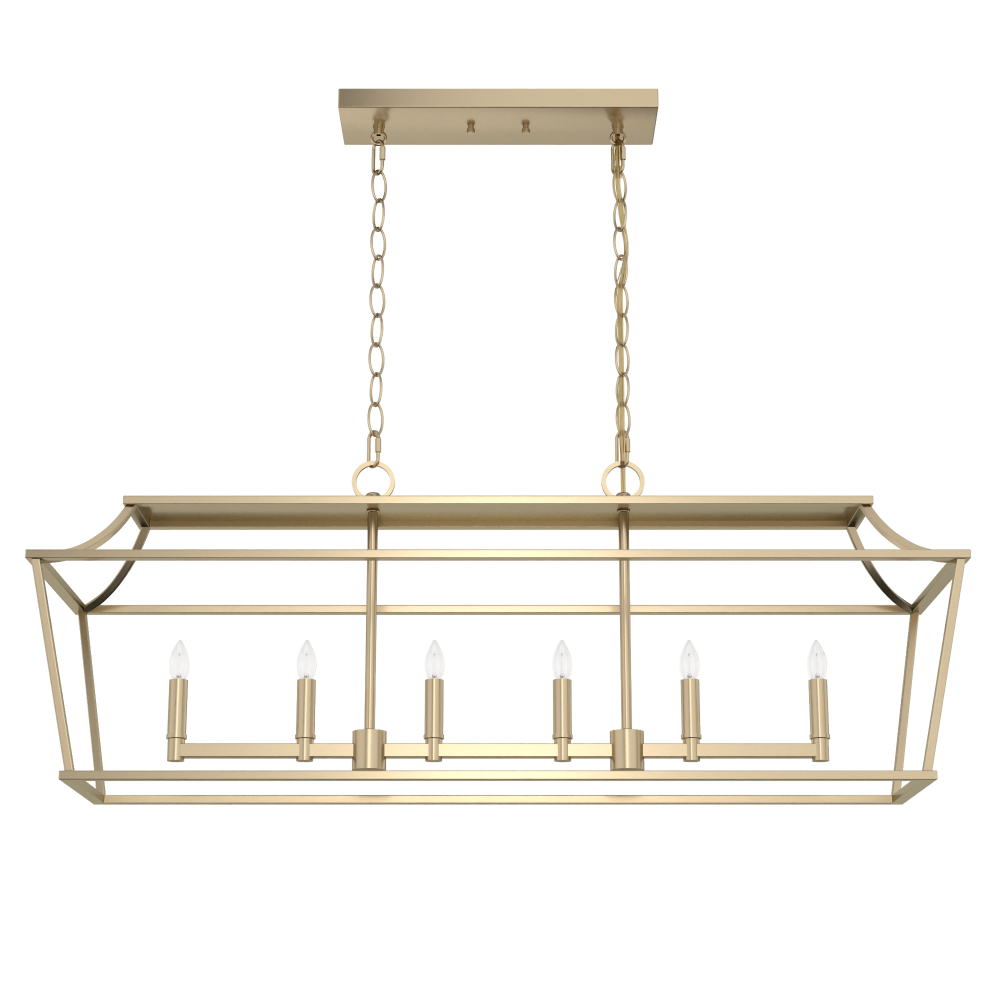 Hunter Laurel Ridge Alturas Gold 6 Light Chandelier Ceiling Light Fixture