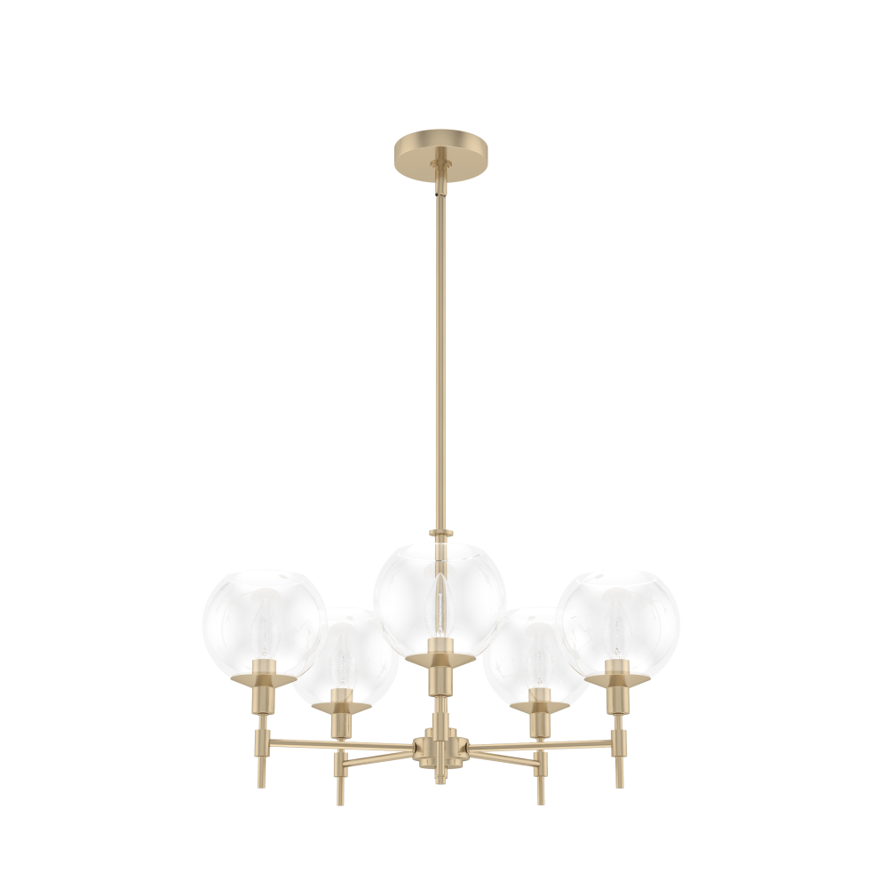 Hunter Xidane Alturas Gold with Clear Glass 5 Light Chandelier Ceiling Light Fixture