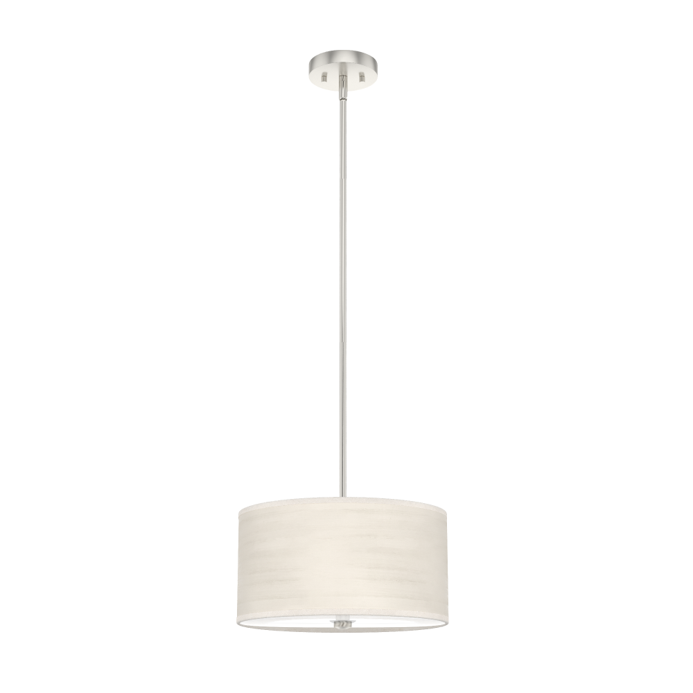 Hunter Solhaven Bleached Alder & Brushed Nickel with Painted Cased White Glass 2 LT Pendant