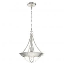 Hunter 19419 - Hunter Perch Point Brushed Nickel 1 Light Pendant Ceiling Light Fixture