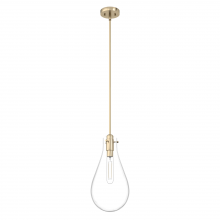 Hunter 19562 - Hunter Lundin Alturas Gold with Clear Glass 1 Light Pendant Ceiling Light Fixture