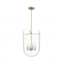 Hunter 19386 - Hunter Sacha Alturas Gold with Clear Glass 4 Light Pendant Ceiling Light Fixture