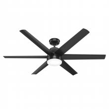 Hunter 51875 - Hunter 60 in Skysail Matte Black Weather Max Indoor/Outdoor Ceiling Fan with LED LT Kit & Wall Cntrl