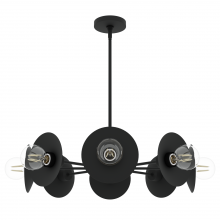 Hunter 13089 - Hunter Fernando Flat Matte Black 8 Light Chandelier Ceiling Light Fixture