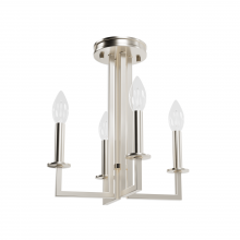 Hunter 19629 - Hunter Bearden Brushed Nickel 4 Light Chandelier Ceiling Light Fixture