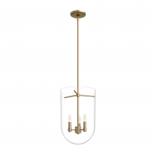 Hunter 19385 - Hunter Sacha Alturas Gold with Clear Glass 3 Light Pendant Ceiling Light Fixture