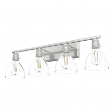 Hunter 48040 - Hunter Van Nuys Brushed Nickel with Clear Glass 4 Light Bathroom Vanity Wall Light Fixture