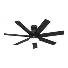 Hunter 51535 - Hunter 52 in Brazos ENERGY STAR® Matte Black Damp Rated Ceiling Fan w/ LED LT Kit & Handheld Remote