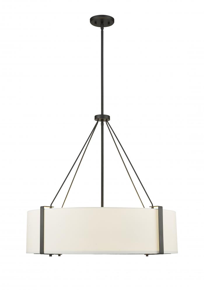 Telfar 6-Light Pendant Light Matte Black/White