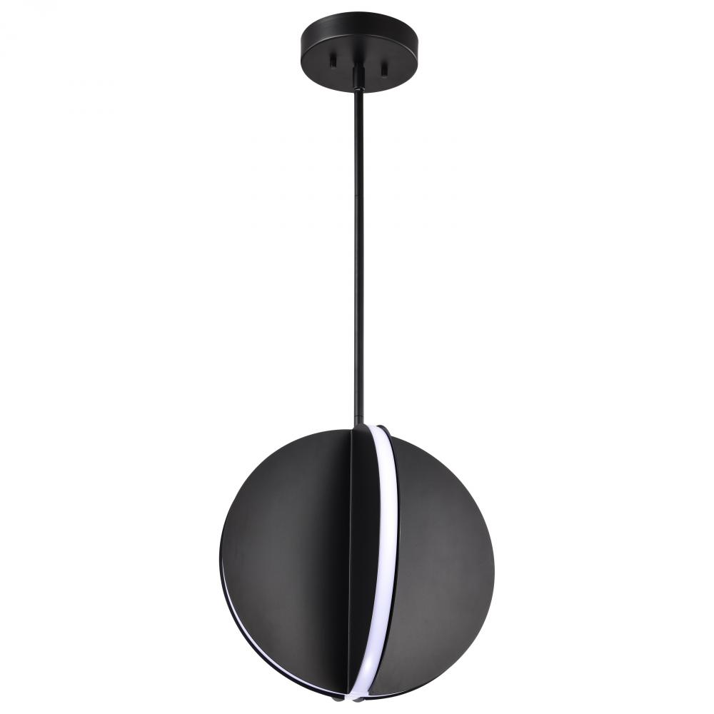 Blaine; 13 Inch LED Pendant; Matte Black; Acrylic Lens