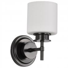 Nuvo 60/8031 - Warren; 1 Light Vanity; Gun Metal with Satin White Glass