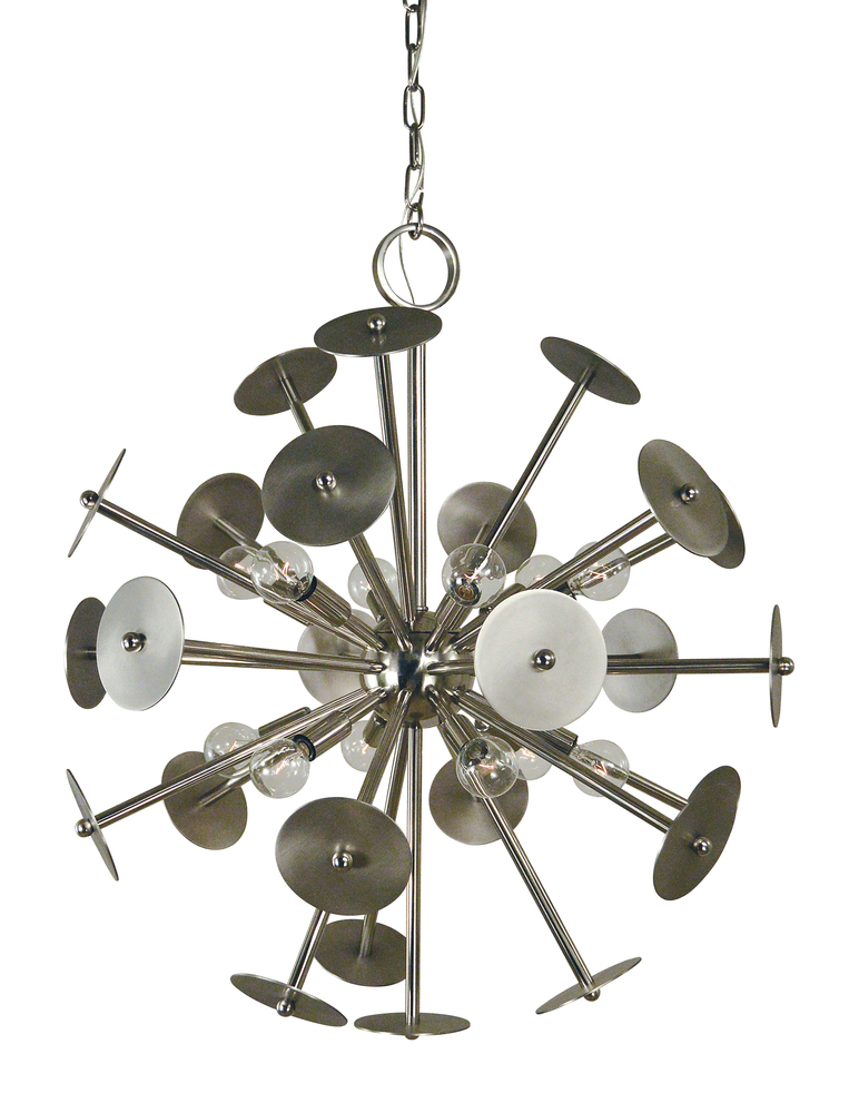 12-Light Polished Brass/Satin Brass Apogee Chandelier