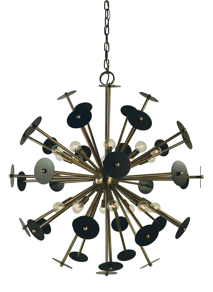 20-Light Antique Brass/Mahogany Bronze Apogee Chandelier