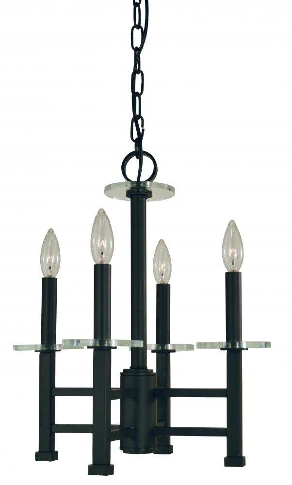 4-Lighting Matte Black Metropolitan Mini-Chandelier