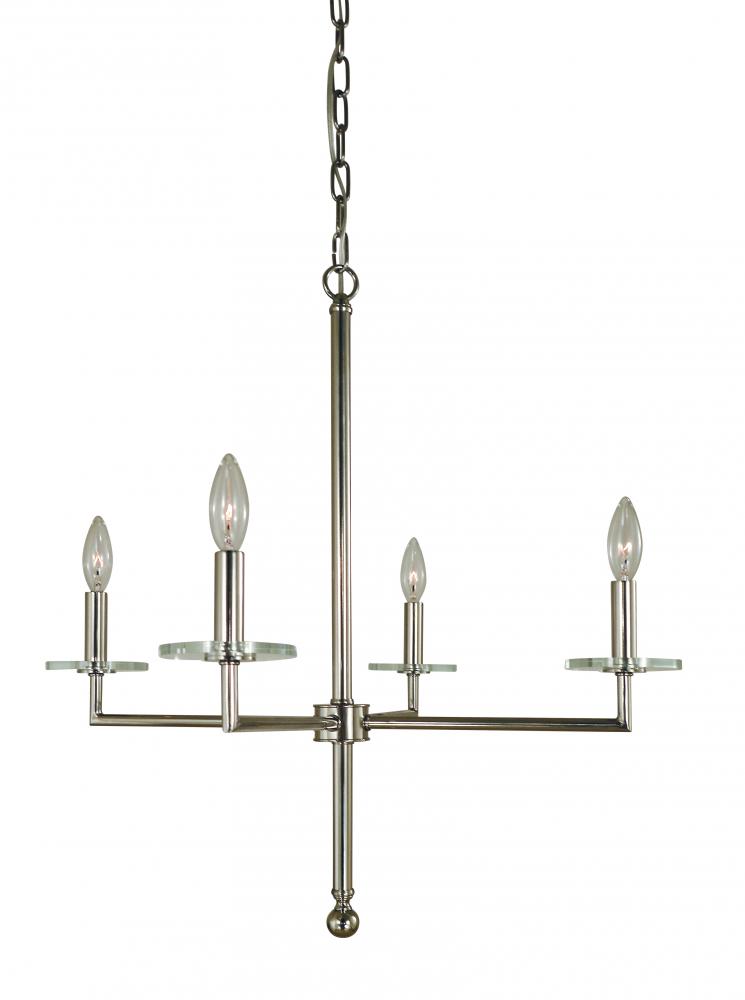 4-Light Polished Nickel Muse Dining Chandelier